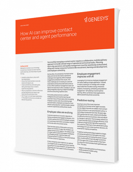 How ai can improve contact centre and agent performance