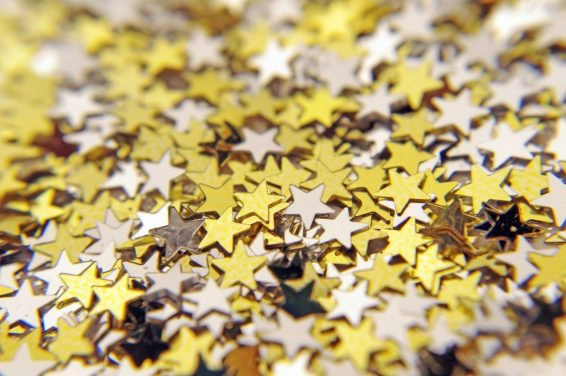 Tiny gold and silver stars