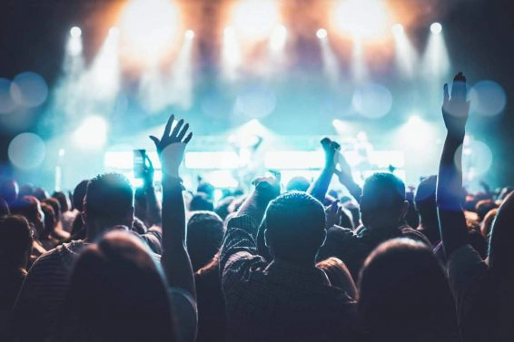 Arms raised concert