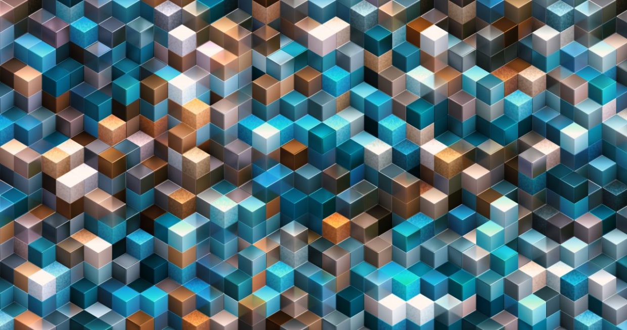 Abstract background of multi colored cubes