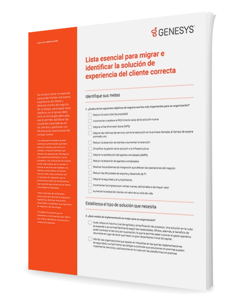 [the essential migration checklist for identifying the right customer experience solution cl] 3d {es]