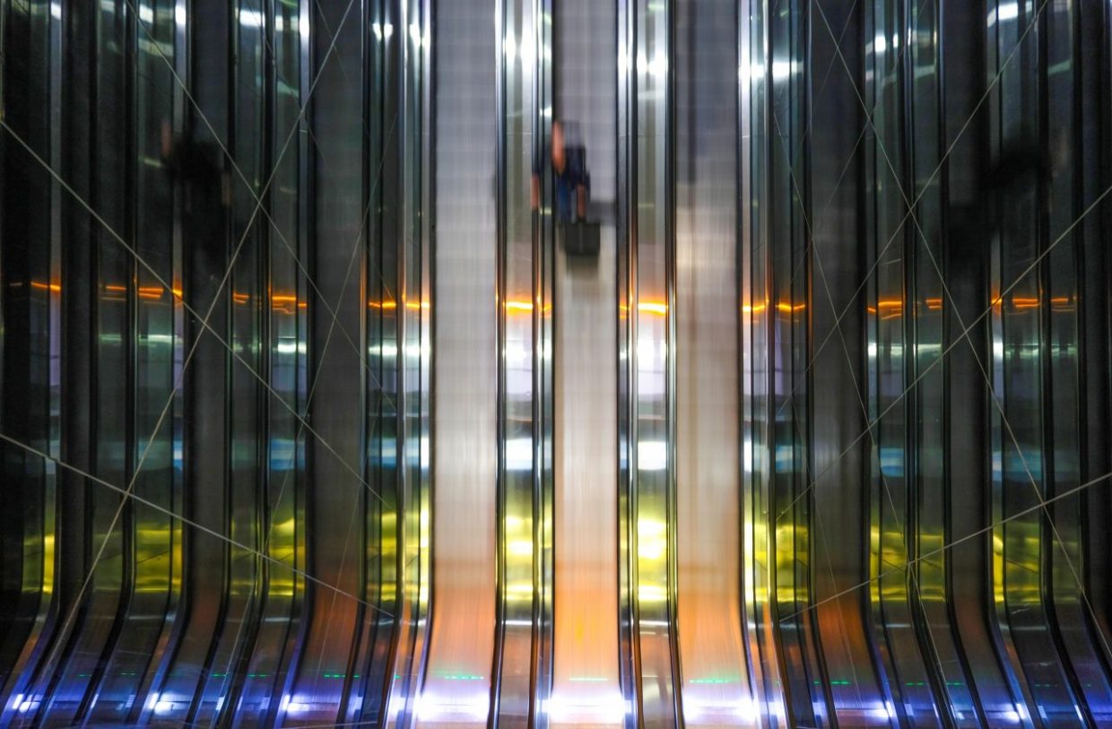 Escalator reflections