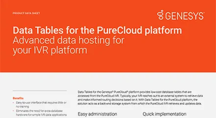 Data Tables for the PureCloud platform