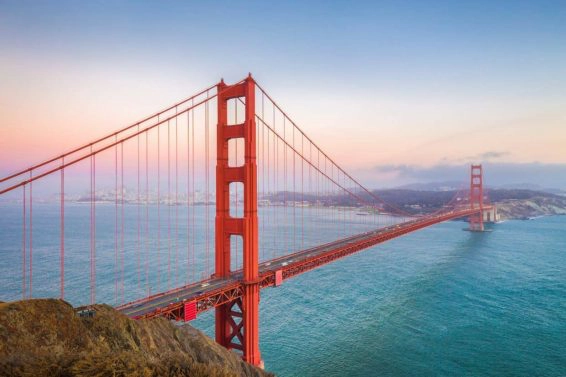 Golden gate bridge in twilight, san francisco, california, usa