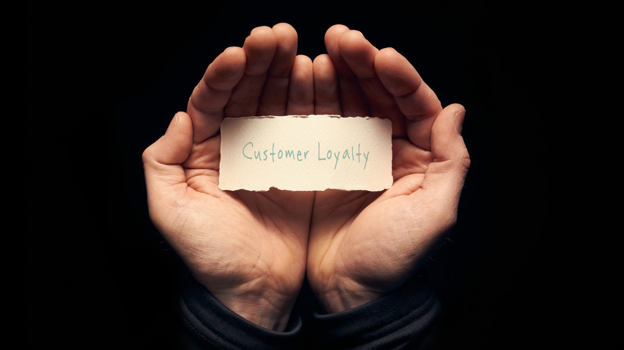 Cupped hands customer loyalty  concept