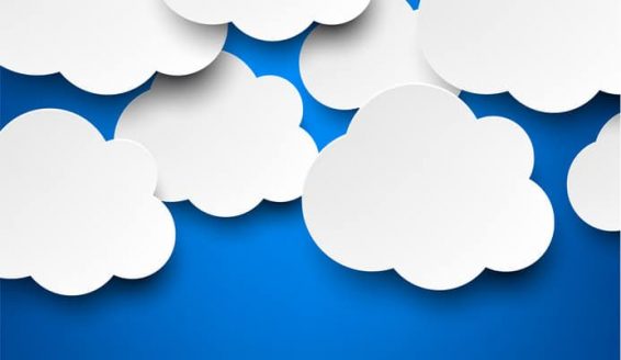Paper white clouds on blue.