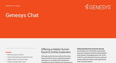 Genesys chat datasheet