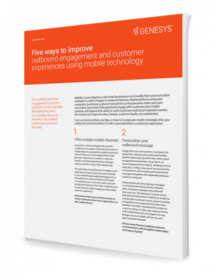 Genesys five ways improve outbound engagement eb 3d en