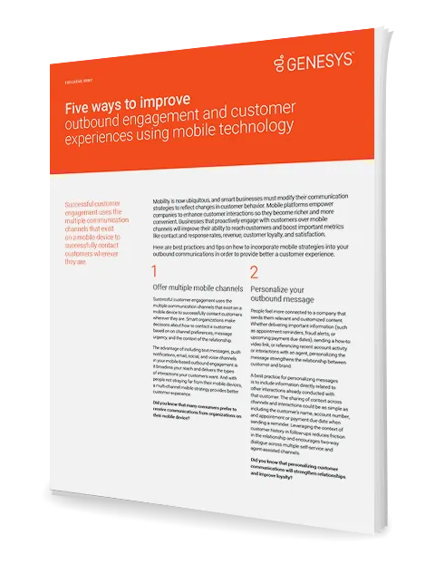 Genesys five ways improve outbound engagement eb 3d en