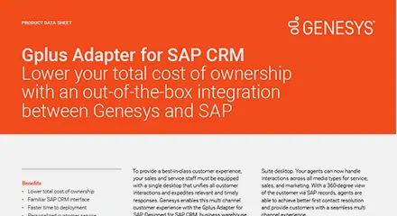 Gplus adapter for sap crm