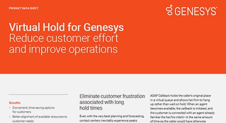Virtual hold for Genesys
