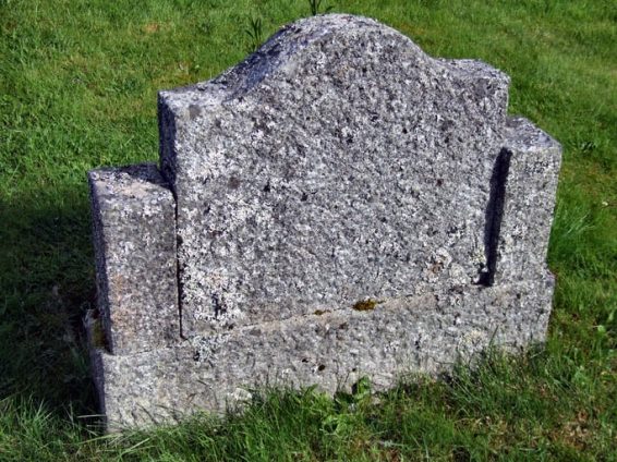 Old empty gravestone