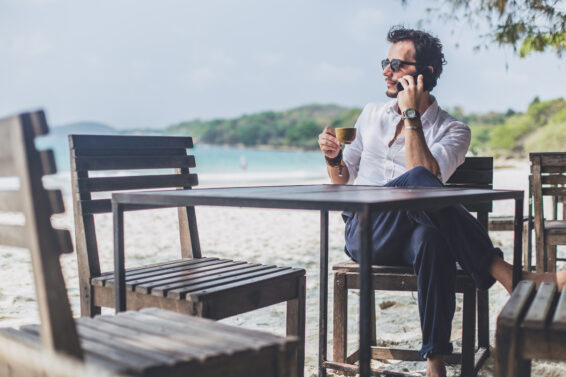 Coffee break on the paradise beach