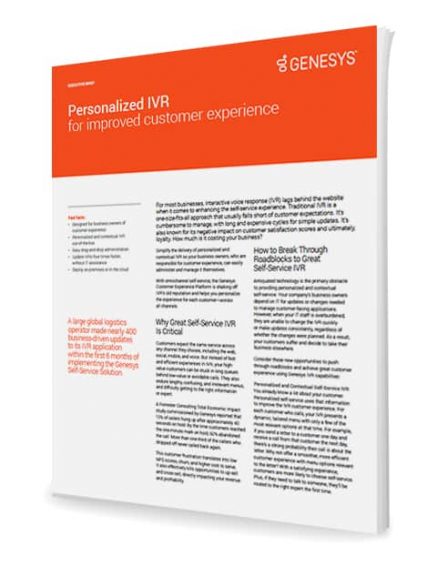 Personalized ivr for an improved customer experience executive brief ex 3d en