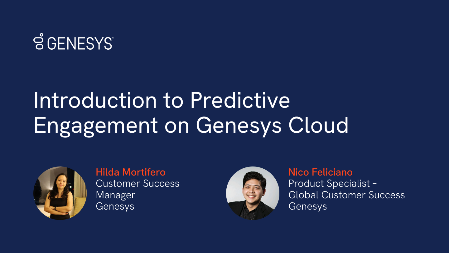 Predictive engagement on genesys cloud webinar