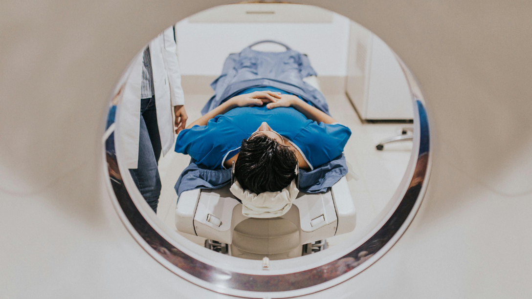 Man by an mri machine