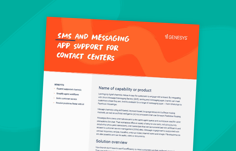 Sms and messaging app support for contact centers  thumbnail