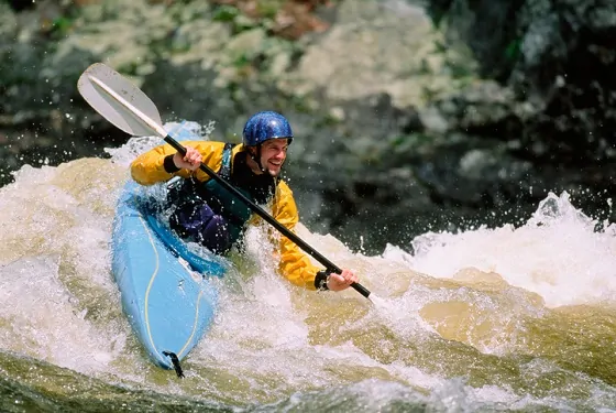 Man kayaking