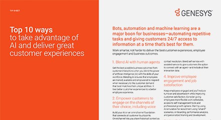 Top 10 ways to take advantage of AI and deliver great customer experiences
