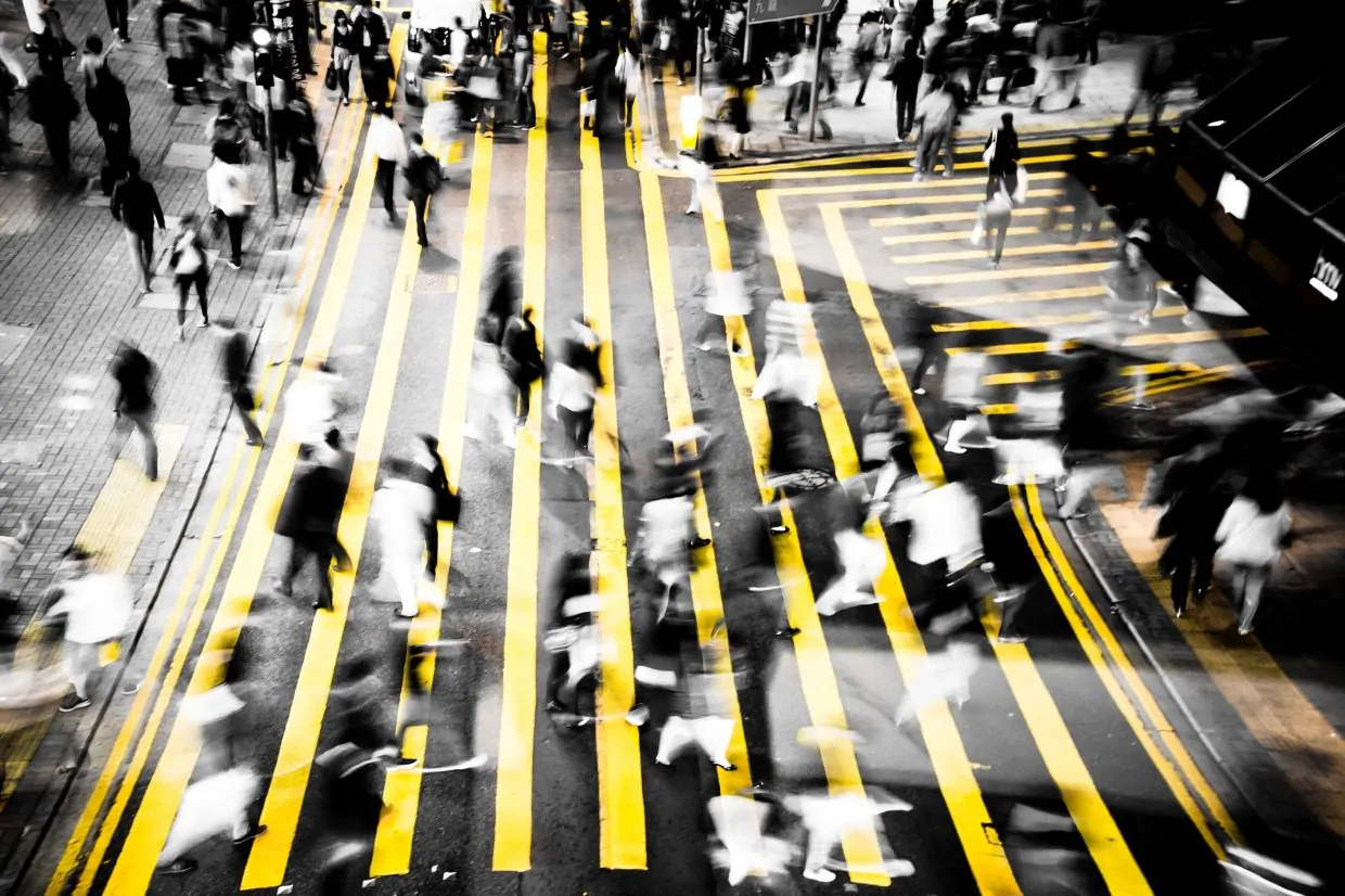 Busy street in hong kong