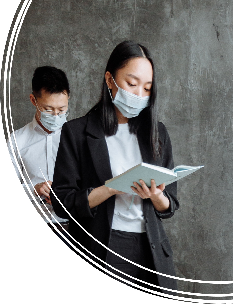 People wearing masks