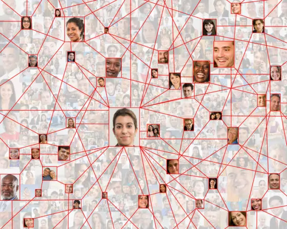 Smiling faces in connected in social network web