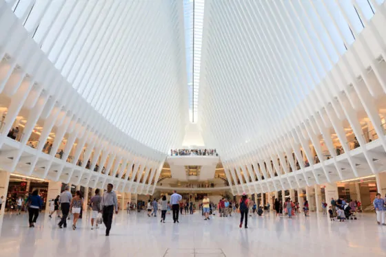 Inside of world trade center transportation hub