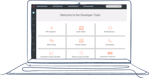 Laptop developer tools without icon