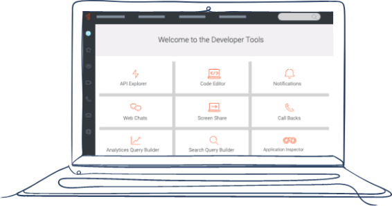 Laptop developer tools without icon