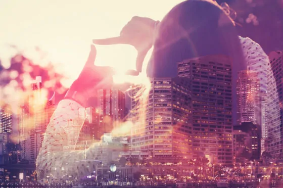 Woman framing the future.