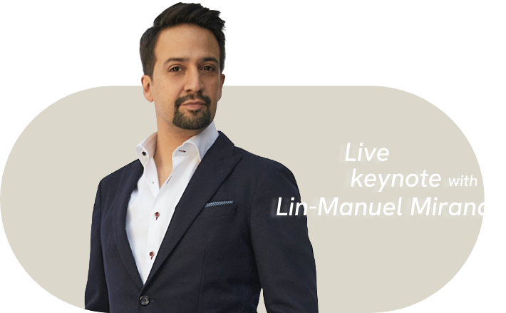 Photo of lin manuel miranda promoting for live keynote.