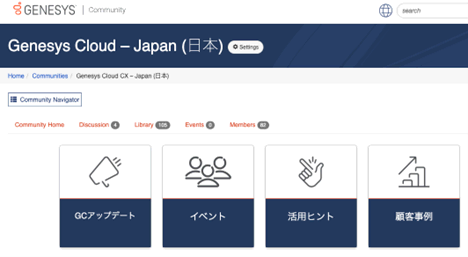 Genesys cloud japan コミュニティサイトの構成