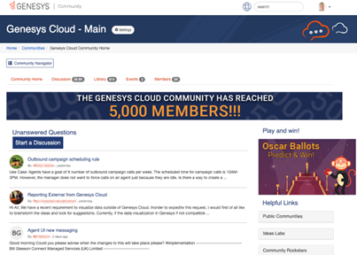Genesys cloud メインコミュニティサイト