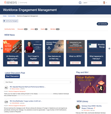 Genesys cloud のwem機能に特化したコミュニティサイト